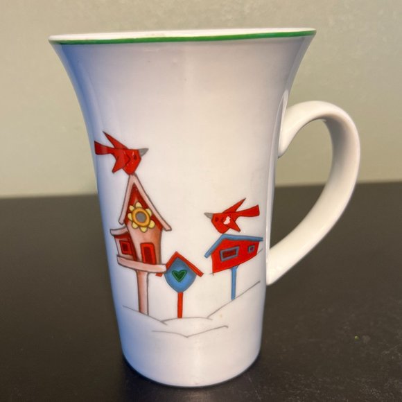 Set of 4 Holiday Mugs ~ Snowman ~ Christmas Tree ~ Santa Claus ~ Birdhouses - Picture 4 of 9